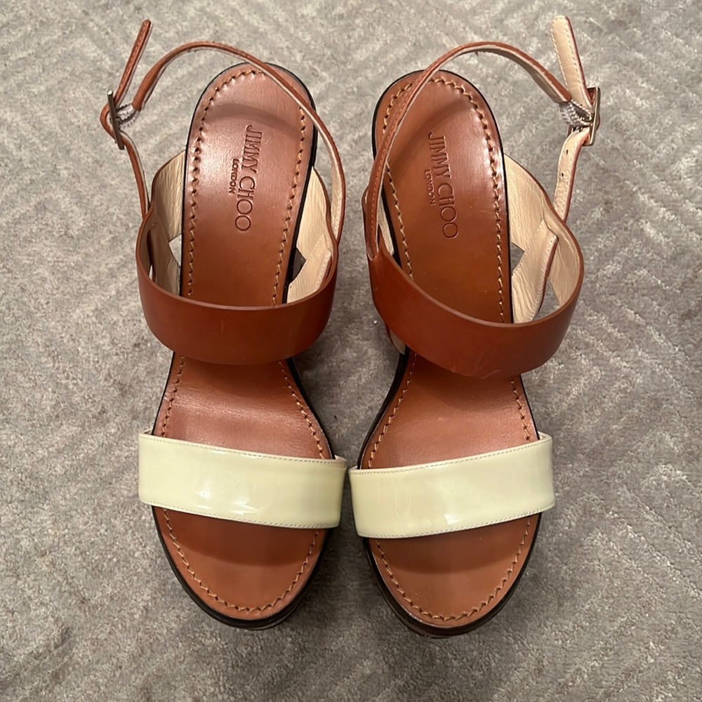 Jimmy Choi wooden wedge size 39
